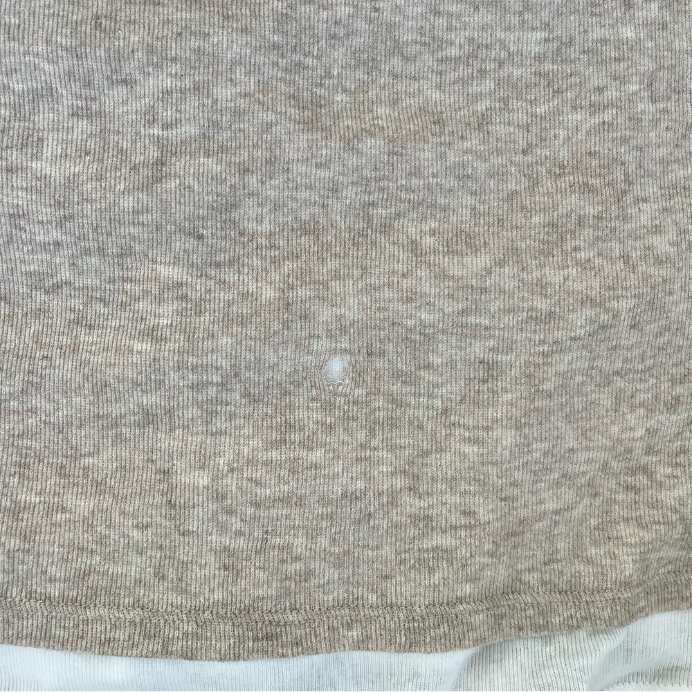 Zara Asymmetrical Double Layer TShirt Beige Sz.L - Picture 9 of 9